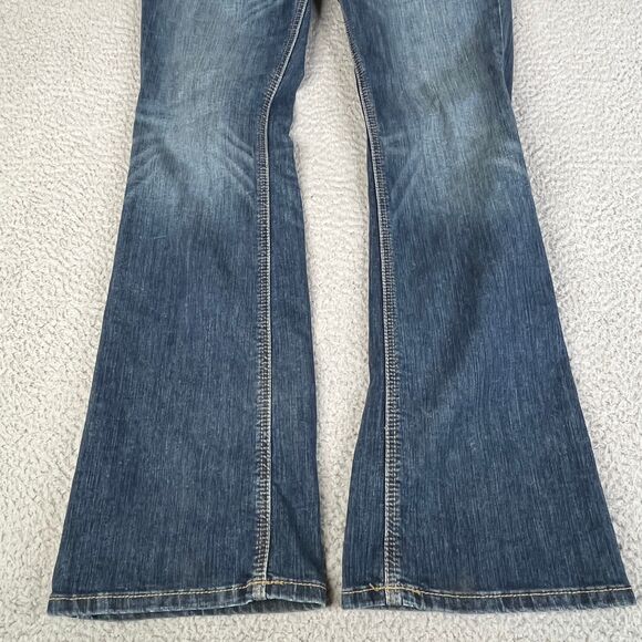 Ariat Real Denim Jeans Womens 30 x 32 Blue Bootcut High Rise Stretch Cowgirl - Picture 3 of 16